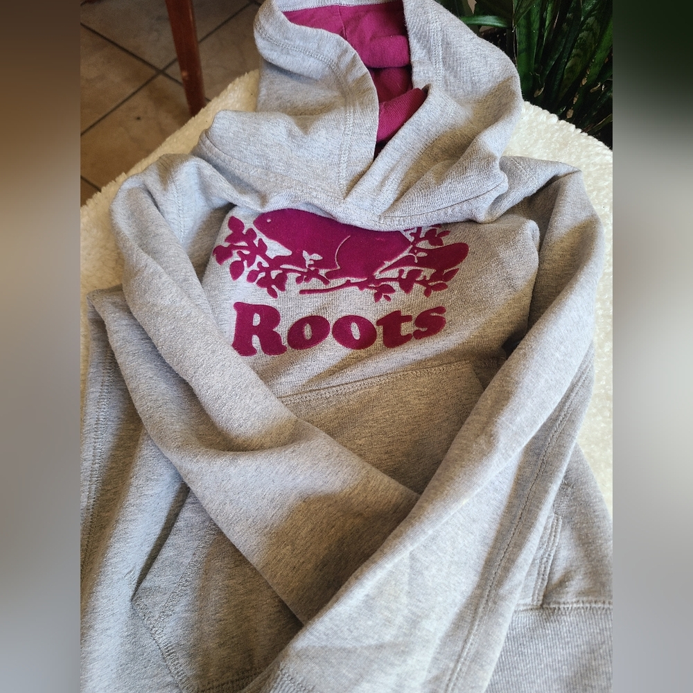 Roots Gray and Pink Hoodie